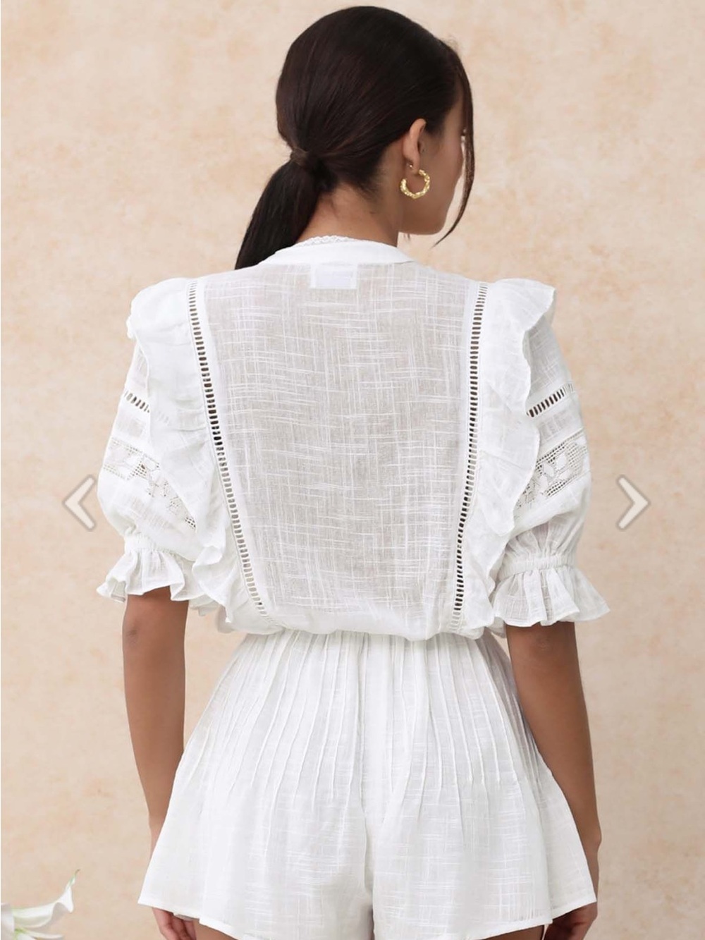 Chicwish White Eyelet Lace Playsuit NWT L - Picture 2 of 9